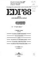 Cover of: Edi '88: Proceedings of the Conference Held in London in November 1988