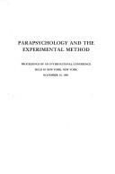Cover of: Parapsychology and the Experimental Method | Betty Shapin