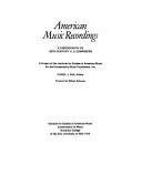 Cover of: American music recordings: a discography of 20th century U.S. composers