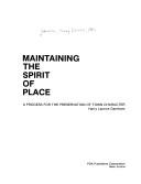 Cover of: Maintaining the spirit of place | Harry Launce Garnham