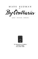 Cover of: By Contraries by Mark Rudman