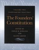 Cover of: The founders' Constitution by edited by Philip B. Kurland and Ralph Lerner.