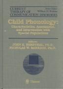 Cover of: Child phonology by [edited by] John Bernthal, Nicholas W. Bankson.