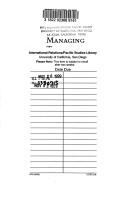 Cover of: Managing technical assistance: a practitioner's handbook