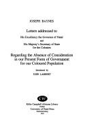 Cover of: Letters Regardng Absence (Colin Webb Natal & Zululand) by Joseph Baynes, John Lambert