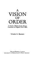 Cover of: A Vision of Order by Ursula A. Barnett