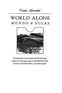 Cover of: World Alone/ Mundo a Solas