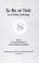 Cover of: To be or not