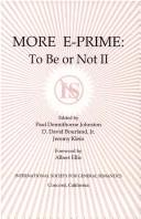 Cover of: More E-Prime by 