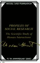 Cover of: Profiles of social research by Hunt, Morton M.