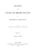 Cover of: History of the State of Rhode Island by Samuel Greene Arnold