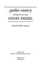 Cover of: Another Country: Writings by and About Henry Kreisel (Western Canadian Literary Documents Series Vol 7)