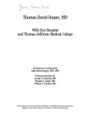 Cover of: Thomas David Duane, MD, Wills Eye Hospital and Thomas Jefferson Medical College by Thomas David Duane, Thomas David Duane