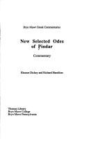 Cover of: New Selected Odes of Pindar (Bryn Mawr Greek Commentaries)