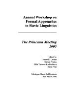 Cover of: Annual Workshop on Formal Approaches to Slavic Languages (Michigan Slavic Materials)