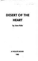 Cover of: Desert of the Heart (Volute Book)
