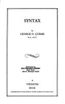 Cover of: A Grammar of the English Language: Volume II: Syntax