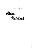 Cover of: China Notebook 1975 1978 by Jan Myrdal