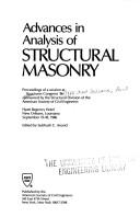 cover of Advances in Analysis of Structural Masonry