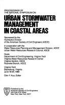 Cover of: Proceedings of the National Symposium on Urban Stormwater Management in Coastal Areas
