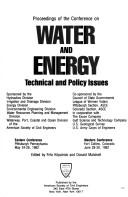 Cover of: Proceedings of the Conference on Water and Energy | Conference on Water and Energy (1982 Pittsburgh, Pa., and Fort Collins, Colo.)