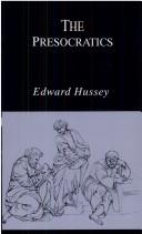 The Presocratics by Edward Hussey