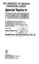 Cover of: Special topics in foundations: proceedings of a session