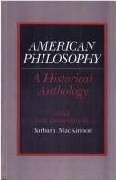 Cover of: American Philosophy: A Historical Anthology (S U N Y Series in Philosophy)