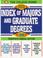 Cover of: Index of Majors and Graduate Degrees 1998 (20th ed)