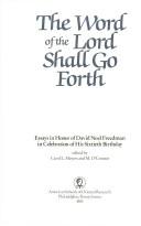 Cover of: The Word of the Lord shall go forth: essays in honor of David Noel Freedman in celebration of his sixtieth birthday