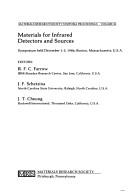 Cover of: Materials for infrared detectors and sources: symposium held December 1-5, 1986, Boston, Massachusetts, U.S.A.