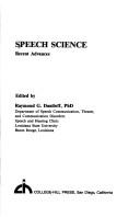 Cover of: Speech science: recent advances