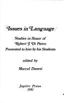 Cover of: Issues in language by edited by Marcel Danesi.