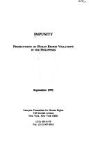 Cover of: Impunity: prosecutions of human rights violations in the Philippines.