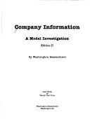 Cover of: Company Information: A Model Investigation (Business research series)