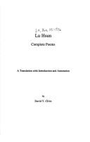 Cover of: Lu Hsun: complete poems : a translation with introduction and annotation