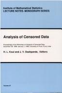 Cover of: Analysis of censored data: proceedings of the Workshop on Analysis of Censored Data, December 28, 1994-January 1, 1995, University of Pune, Pune, India