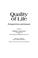 Cover of: Quality of life