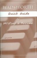Cover of: Wadsworth Quick Guide to Writing A Resume