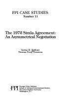 The 1972 Simla agreement by Imtiaz H. Bokhari, Thomas Perry Thornton
