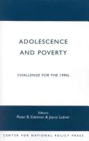 Cover of: Adolescence and poverty: challenge for the 1990s