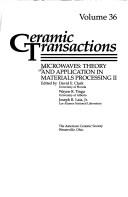 Cover of: Microwaves: theory and application in materials processing II