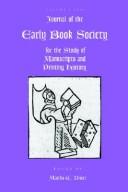 Cover of: Journal Of The Early Book Society For The Study Of Manuscripts And Printing History