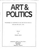 Art & politics by Conference on Art and Politics (1977 Air Gallery)