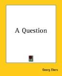A Question by Georg Ebers