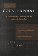 Cover of: Counterpoint by Heinrich Schenker