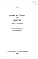 Cover of: American women in the nineties: today's critical issues