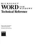 Cover of: Microsoft Word for Windows technical reference