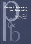 Cover of: Essays in semantics and pragmatics by edited by Masayoshi Shibatani, Sandra Thompson.