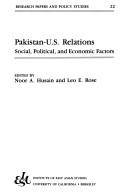 Cover of: Pakistan U S Relations: Social, Political and Economic Factors (Research Papers and Policy Studies)